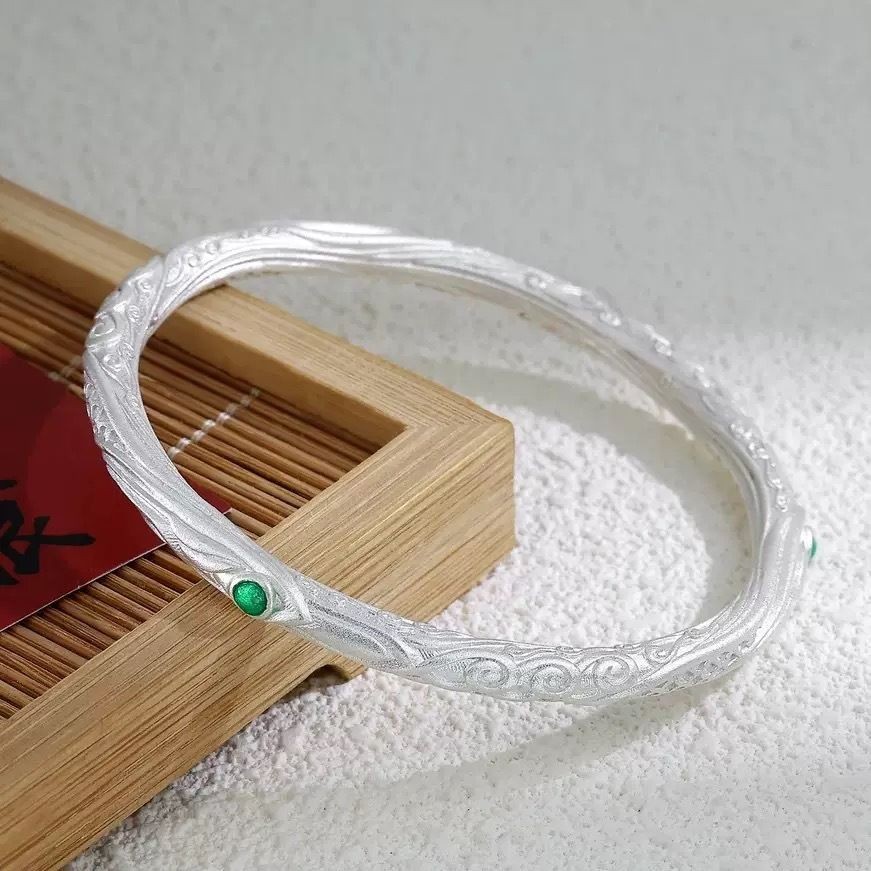 S925Gelang Perak Murni Nezha: Anak Iblis - Alam Semesta Turun untuk Pria dan Wanita, Ujung Tertutup