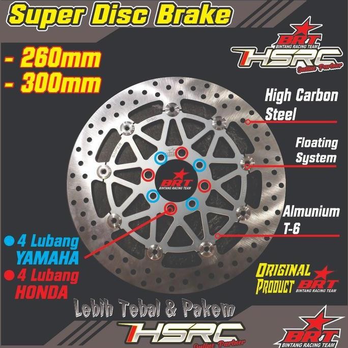 baru SUPER DISC BRAKE BRT Racing Yamaha Honda Piringan Rem Cakram Depan 260 300 mm Jupiter Z Fizr MX