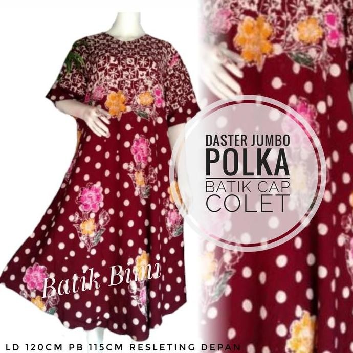 baru Daster jumbo lengan pendek motif sunan batik cap rayon super