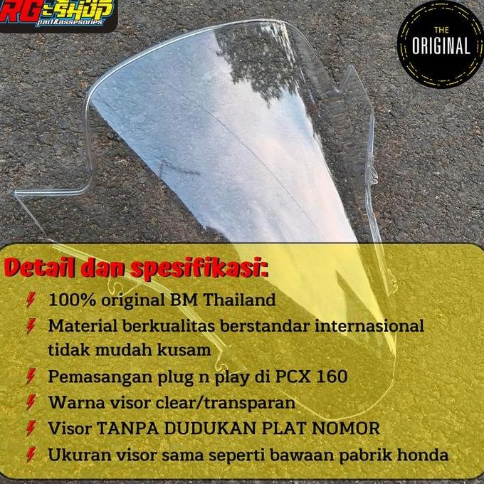 visor windshield wind screen PCX 160 BM original Thailand murah