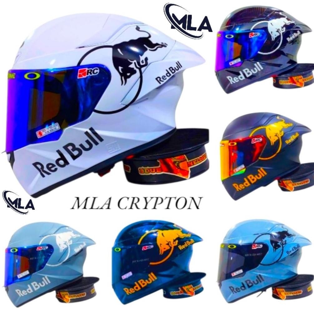 Terlaris Helm Tt Course Full Face Ttc Mla Red-Bull Paket Ganteng