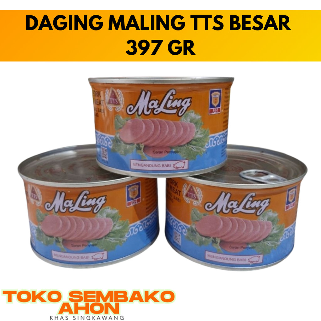 

DAGING KALENG MALING TTS BESAR / Pork Meat Babi 397 gr | Daging Babi Kaleng Non Halal Maling