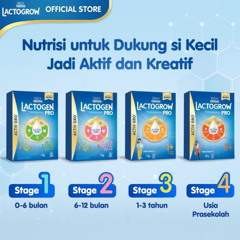 Terbaik Nestle LACTOGEN PRO 6-12 Bulan ACTiVGRO Susu Formula Original 1000gr !