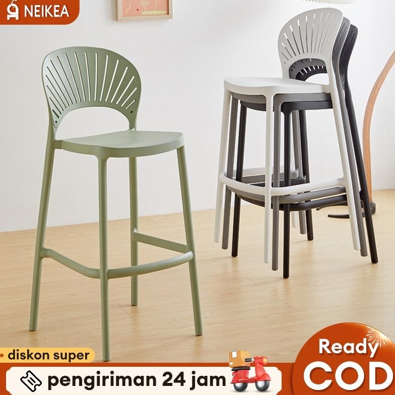 Kursi Bar Kursi Plastik Kursi Cafe Tinggi Kursi Sandaran Bangku Tinggi Sederhana Modern 75CM