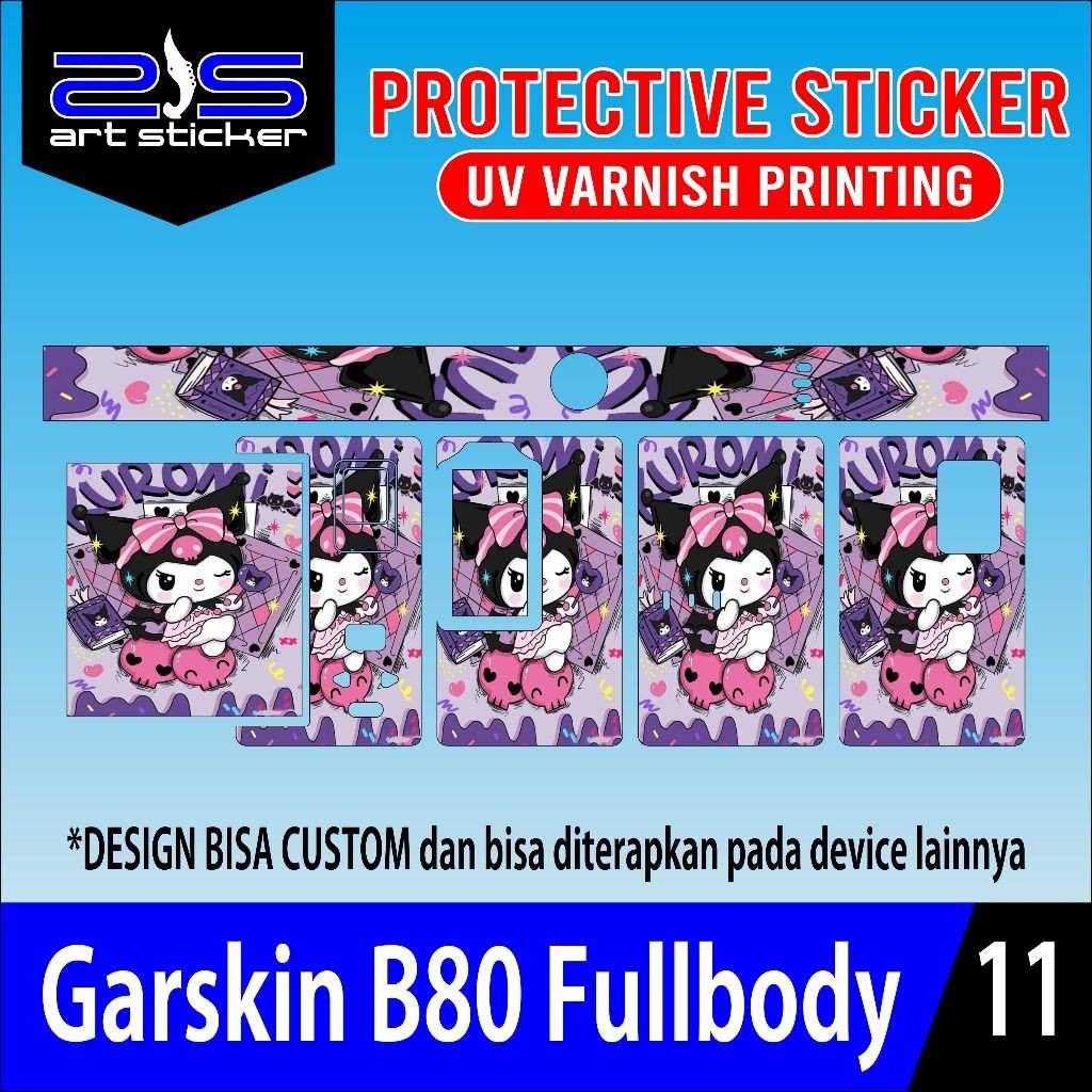 

Promo2pcs - Stiker B80 Kuromi Uv Varnish Printing Garskin Stiker/not Case Premium Quality CustomCOD