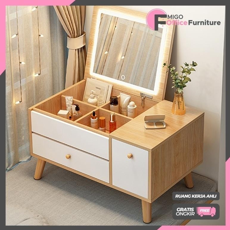 Meja Rias Lampu Minimalis / Meja Rias Led / Meja Rias Minimalis / LED Lighting Dresser / Meja Rias M
