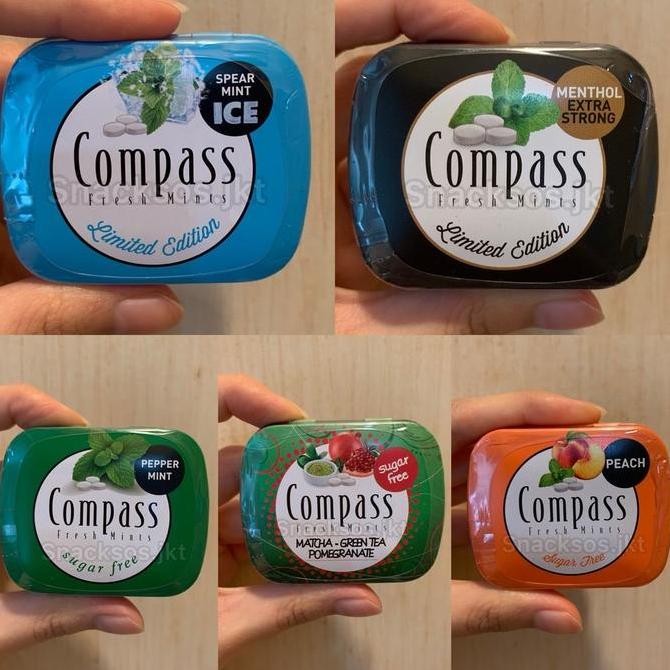 

COMPASS MINTS MATCHA POME / MENTHOL / PEACH / PEPPERMINT / SPEARMINT ICE- Sugar Free