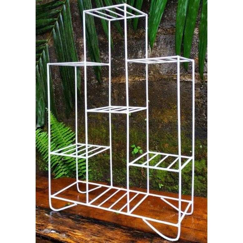 PROMO Rak Bunga Besi Minimalis Hitam Putih