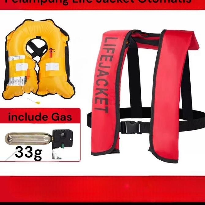 INFLATABLE LIFE JACKET PELAMPUNG GAS CO2 AUTOMATIC ORIGINAL DAN TERPERCAYA