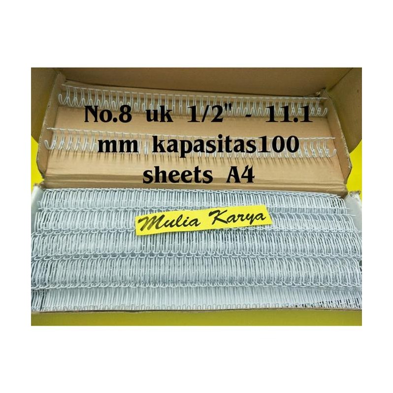 

Promo Spiral Kawat Jilid A4 No.8 ukuran 1/2" 11.1 mm COD