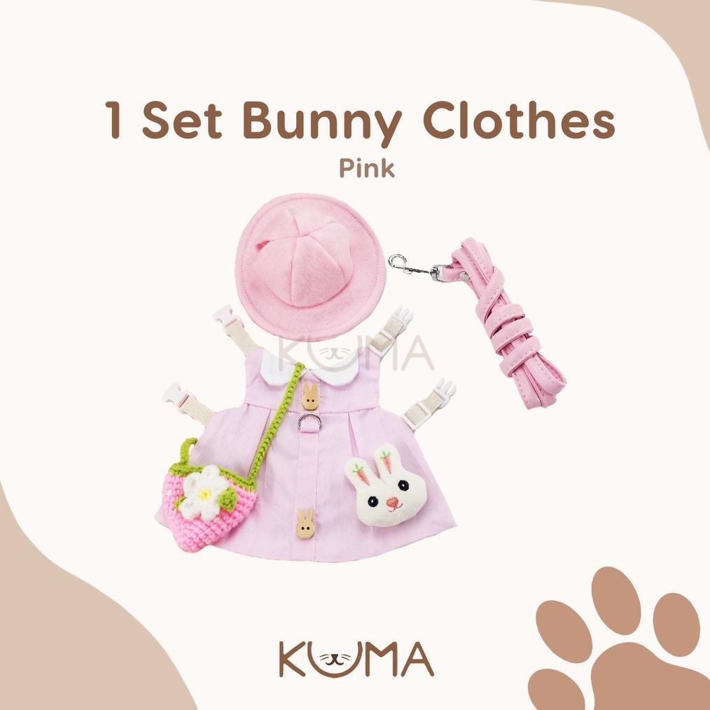 [KUMA] 1 SET Pink Baju Dress Kelinci Pink | Aksesoris Baju Kelinci Marmut Hewan Kecil | Pakaian Lucu