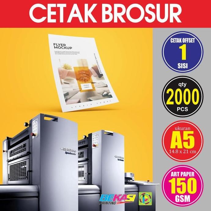 

Promo Cetak Brosur A5 1 Sisi Full Color Art Paper 150 gram COD