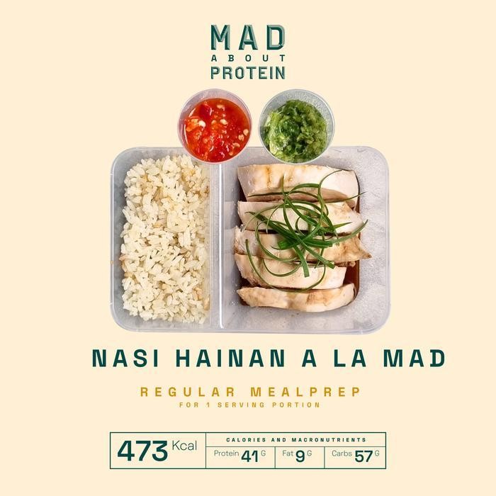

Nasi Hainan a la Mad - MAD ABOUT PROTEIN Frozen Mealprep Ori!!