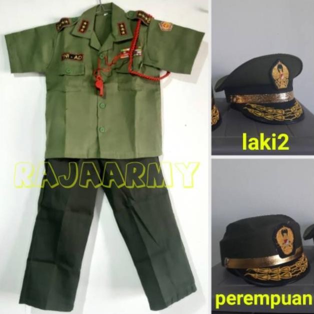 Baju Profesi Anak Pdh Tni Ad / Kostum Pdh Tni Anak / Baju Karnaval Anak Ori