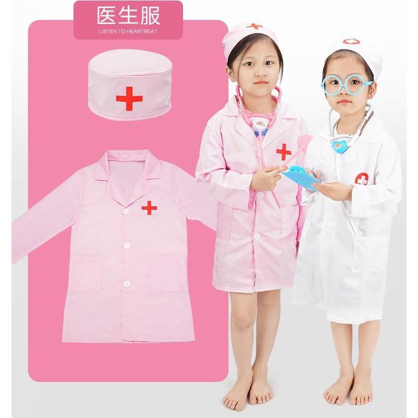 Baju Dokter Anak Kostum Profesi Bermain Medical Dokter Baju Dokter Kecil Anak Perempuan Ori
