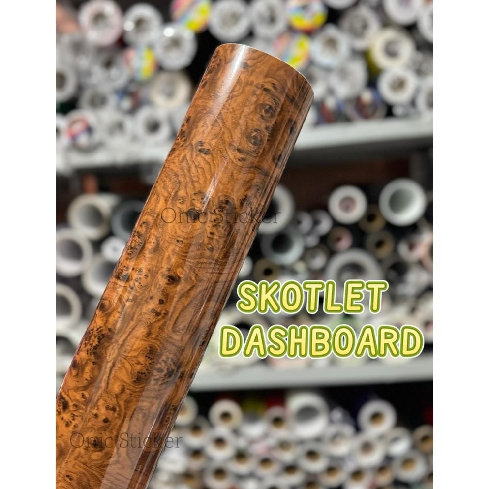 Sticker Kayu Sticker Mobil Sticker Interior Motif Kayu Glossy RB01