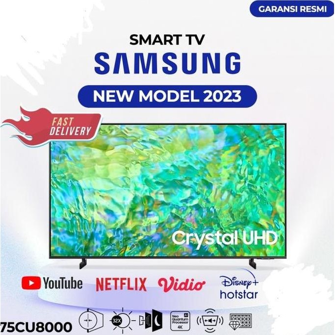 TERBARU - SAMSUNG 75CU8000 CRYSTAL 4K UHD SMART TV 75 Inch UA75CU8000KXXD