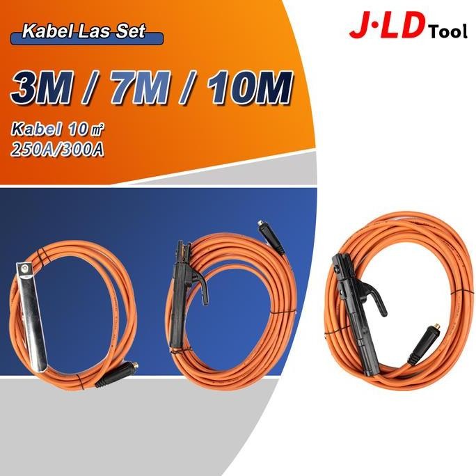 JLD KABEL LAS SET 300A STANG LAS KABEL MESIN LAS LISTRIK 10 METER TANG MASSA ORIGINAL DAN TERPERCAYA