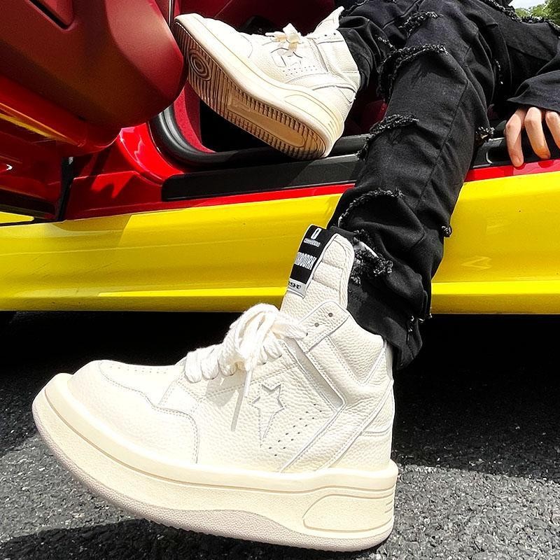 Sepatu kets tinggi/Sepatu Olahraga High Street Pria dan Wanita, Sepatu Bot Martin Tebal dan Tinggi