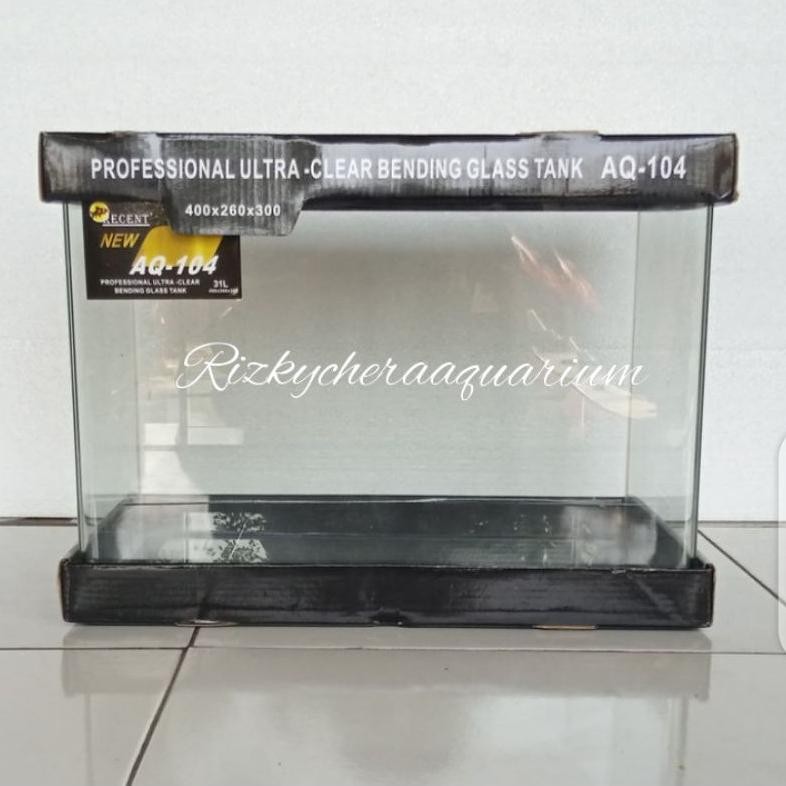 NEW Aquarium Import bendingMerk Recent AQ-104ukuran 40cm x 26cm x 30cmIsi 31 Liter [terbaik][terlari