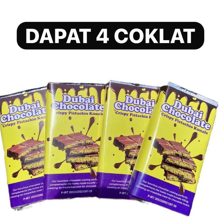 

[Promo..!!! Paket Hemat Dapat 4 Coklat Dubai Kunafa Pistachio 250Gr Ka-79