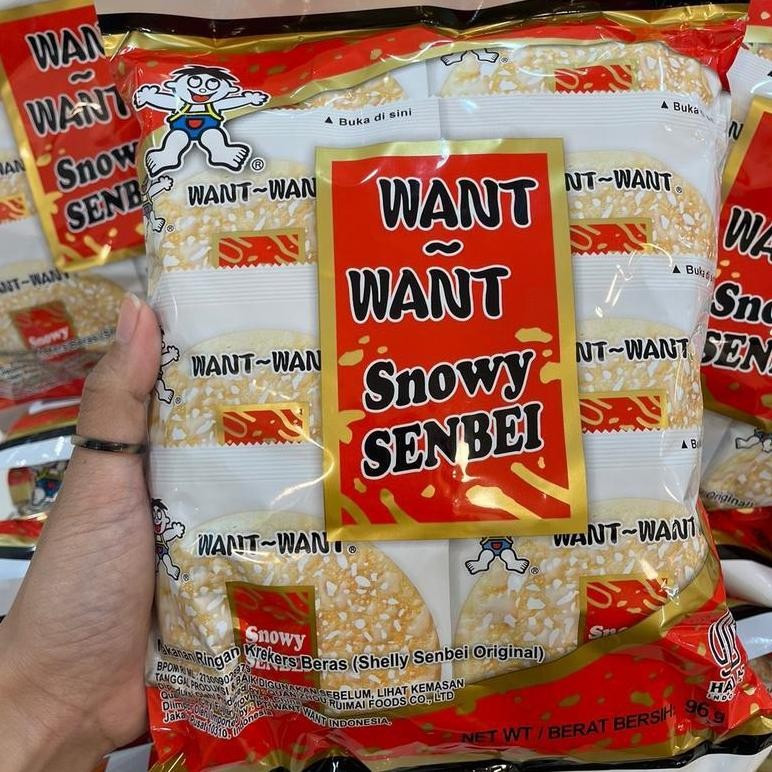 

READY STOCK Want Want Snowy Shelly Senbei Original / Krekers Beras Rasa Manis 96 Gr