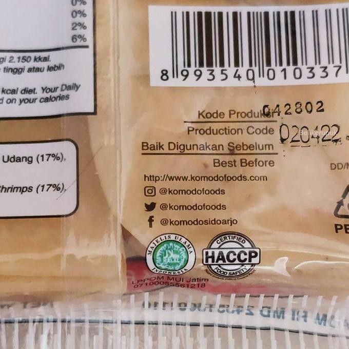 

87" Kerupuk Udang Mentah Sidoarjo Asli 250G Food Makanan Snack