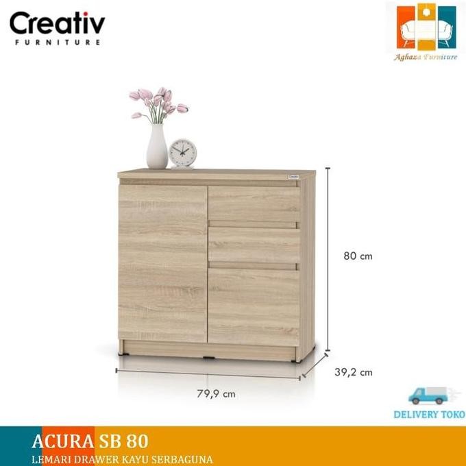 Cabinet Drawer Sideboard Serbaguna Acura Sb 80/120