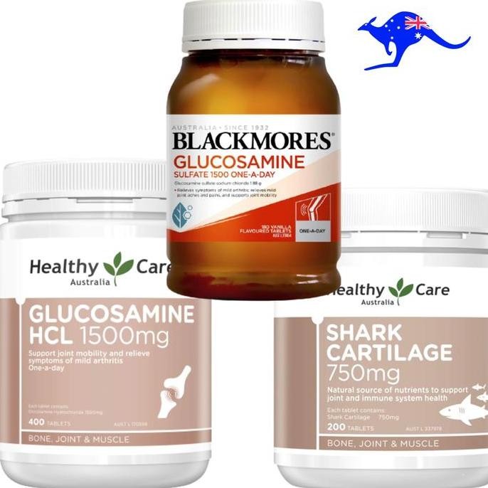 TERMURAH - Blackmores Glucosamine Sulfate 1500 mg 180 Tablets / Healthy Care HCL 1500mg 400 Tablet /