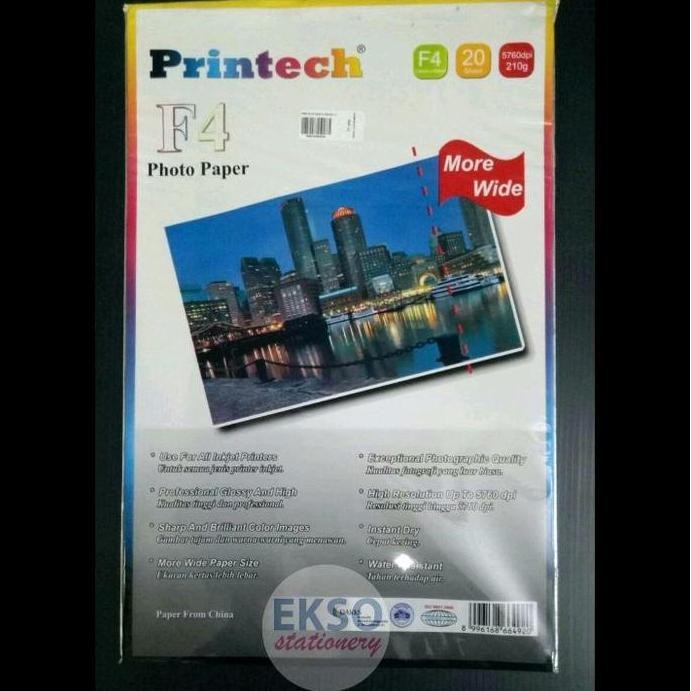 new  PRINTECH PHOTO PAPER A4 F4 KERTAS FOTO