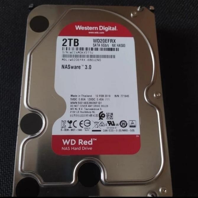 BEBAS ONGKIR - Hdd/Hardisk 3,5 internal 2TB WD RED SATA NASware 3.0 Server
