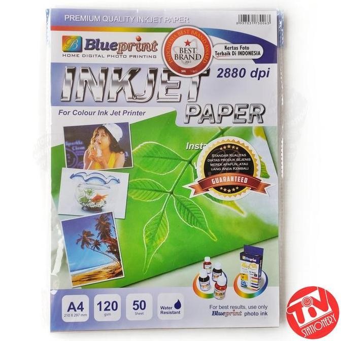 

new !!! Kertas Inkjet Blueprint Doff A4 120 gsm (1 pack = 50 lembar)