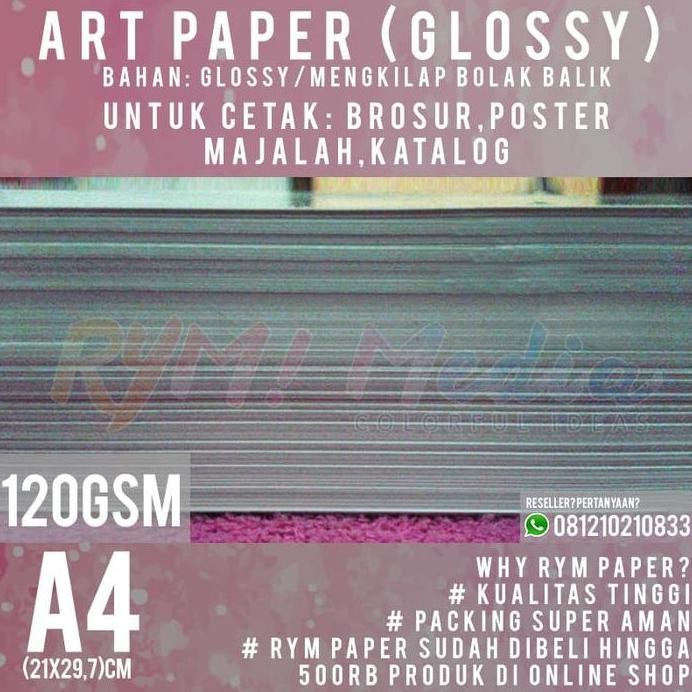 

new !!! Kertas Art Paper 120gsm A4 (1 Rim/500 lembar)