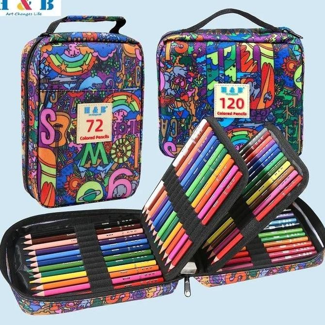 

BEBAS ONGKIR - H & B Pensil Warna 72 & 120 Dengan Tas / H & B Oily Pencils Zipper Bag