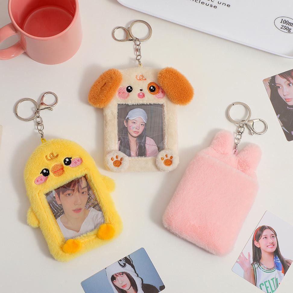 

Promo Photocard Holder Keychain Gantungan Pc Card Holder Boneka Bulu Kpop Jg-56