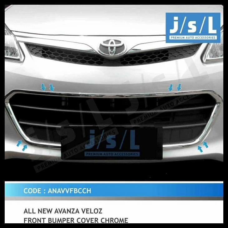 DISKON COVER BUMPER DEPAN ALL NEW AVANZA VELOZ 2012-2014 CHROME JSL 