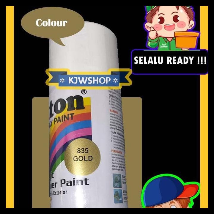 GRATIS ONGKIR DITON GOLD 835 150CC CAT SEMPROT SPRAY PILOX GOLD 835 AEROSOL PAINT 150CC SPET GOLD BR