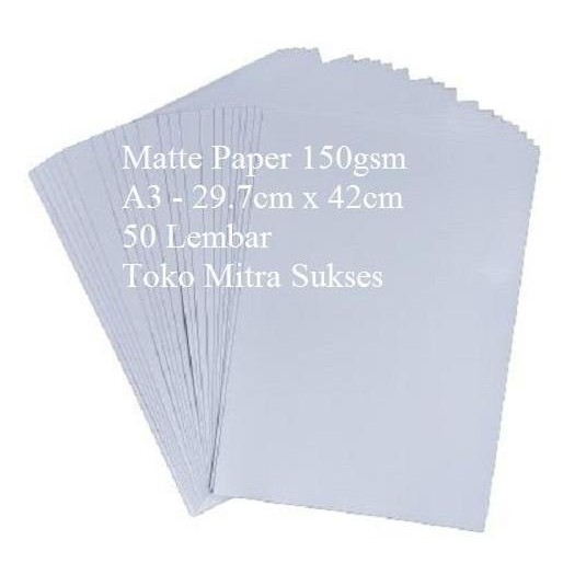 

new !!! A3 Kertas Matte Paper 150gram A3 isi 50 Lembar