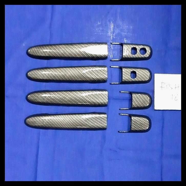 GRATIS ONGKIR COVER HANDLE MOBIL TOYOTA RUSH 18 KEYLESS CARBON 