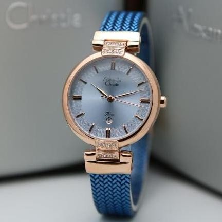 Jam Tangan Wanita Alexandre Christie AC 2757 Original - Rosegold Blue