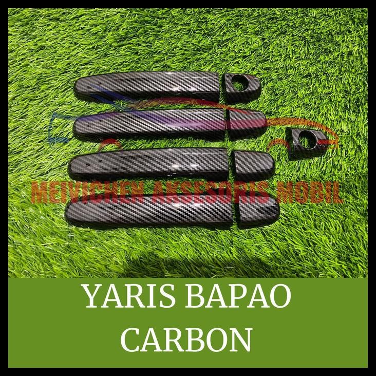 DISKON COVER HANDLE GAGANG PINTU MOBIL YARIS BAPAO BAKPAO FULL CARBON 