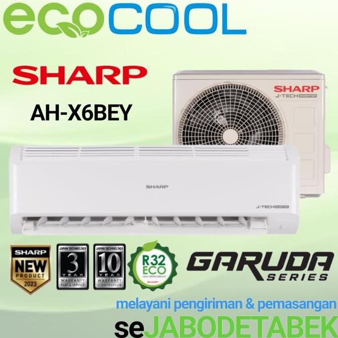 baru ac sharp ah-x6bey 1/2 pk inverter - unit indoor only, ac hemat energi