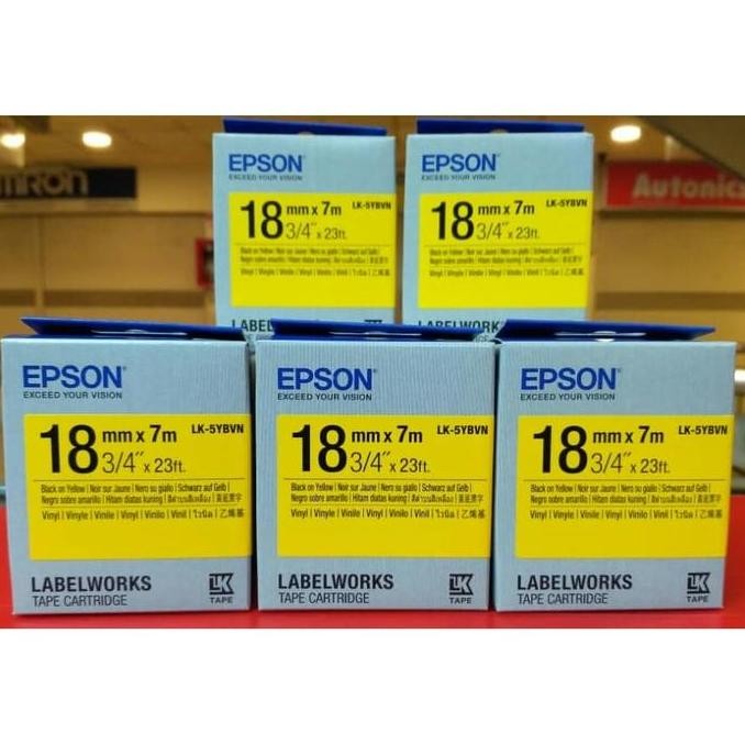 

Epson Label 18Mm Vinyl Black On Yellow 7M Lk-5Ybvn/Epson 18Mm Vinyl New Stok