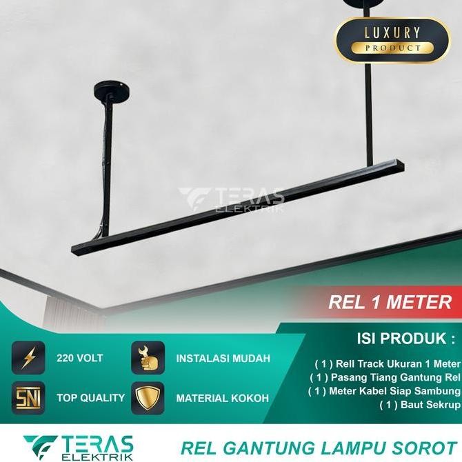 Rel Gantung Lampu Sorot Spotlight Rail Track Khusus Lampu Sorot Rel + Tiang Gantung