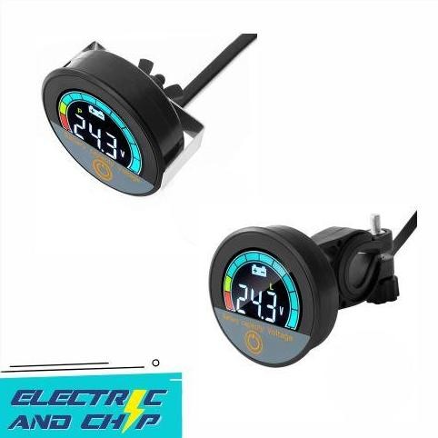 SALE INDIKATOR BATERAI SEPEDA LISTRIK MOTOR BULAT WATERPROOF LED VOLTAGE