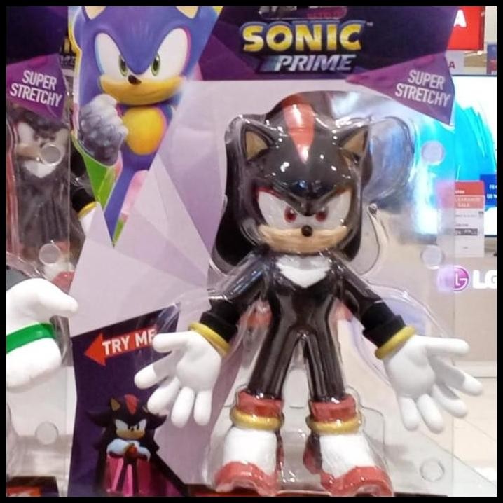 Mainan Figure Sonic Prime Shadow super stretchy