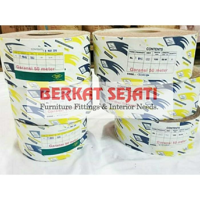 Grosir 1 Dus (50 Meter) Amplas Roll Taiyo Bangunan Grit 100 Rol Kain Meteran Original Dan Terpercaya