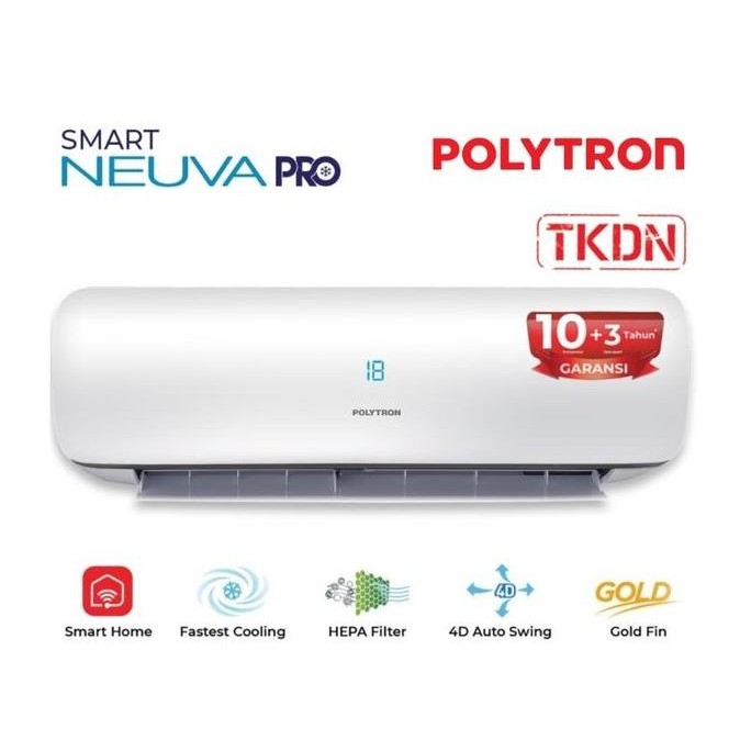 baru ac polytron 1/2 pk pac-05vs smart neuva ice low watt hemat listrik