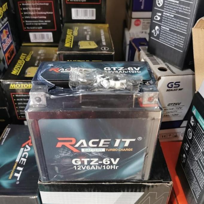 Aki Motor Race It Gtz6V 12V 6Ah Vario Lexi Nmax Aerox Pcx Kering Original