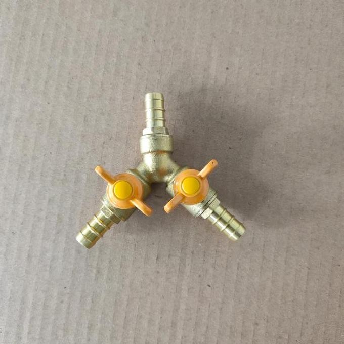 Tersedia Cabang 3 Selang Gas + Stop Kran | Splitter Selang LPG Aman